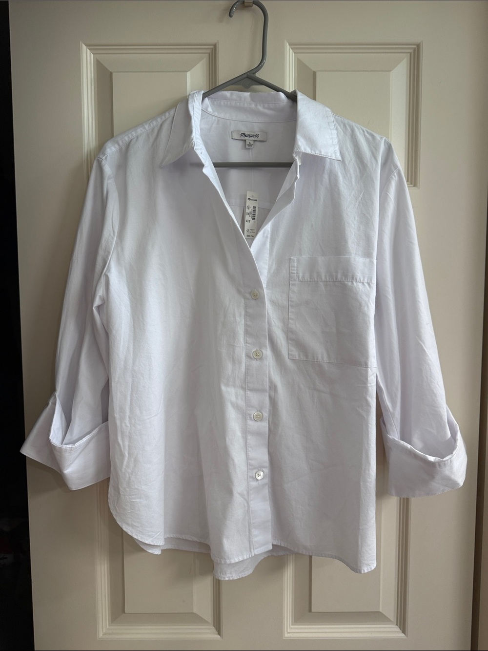 Madewell White Relaxed Cotton Button-Down Shirt